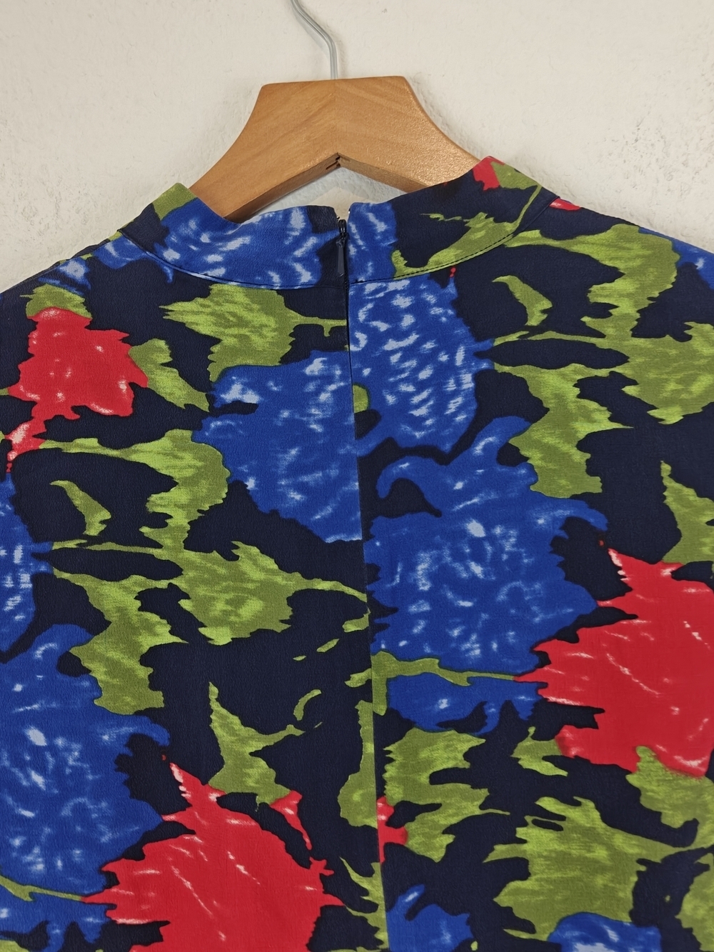 J. Peterman Silk Midi Dress Bold Floral Keyhole Neck 3/4 Sleeve Sz 16 Statement - Picture 14 of 15